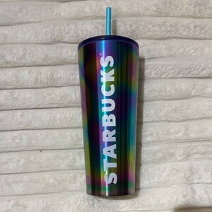 Starbucks Multicolor Tumbler with Blue Straw